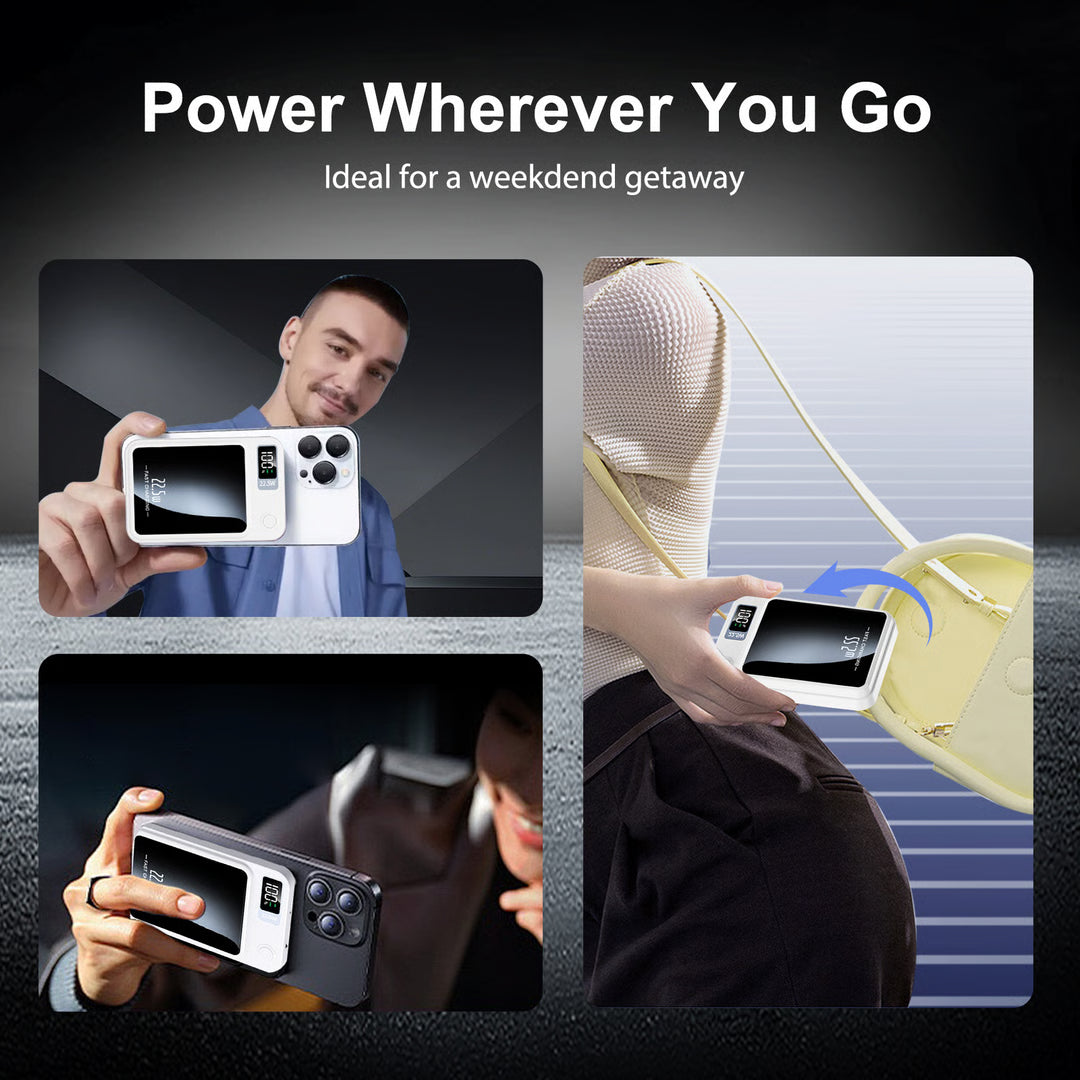 Magnetic Wireless Power Bank Portable Fast Charging Power Bank with LED Display