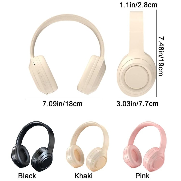 Bluetooth Wireless Over-Ear Headphones with HiFi Stereo Sound