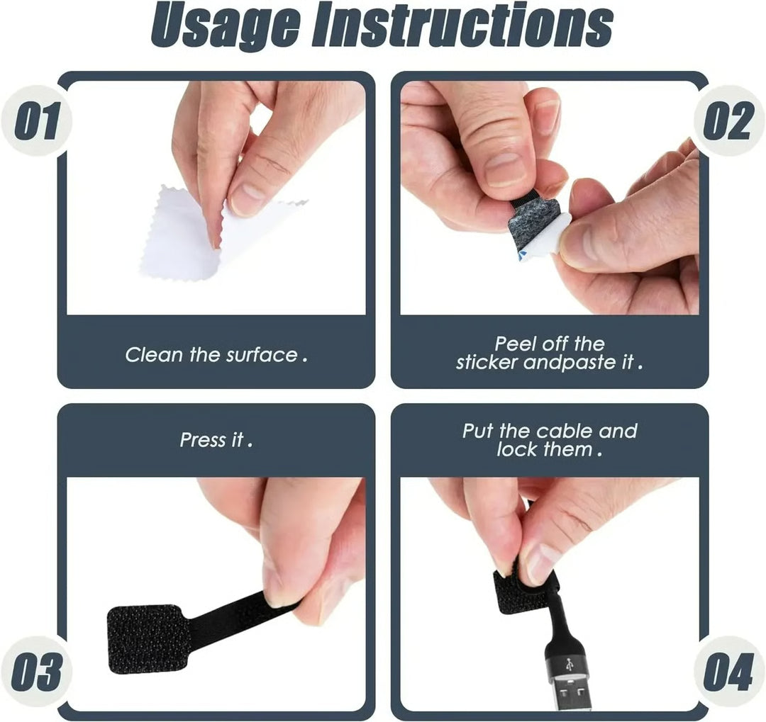 Reusable Self-Adhesive Cable Organizers