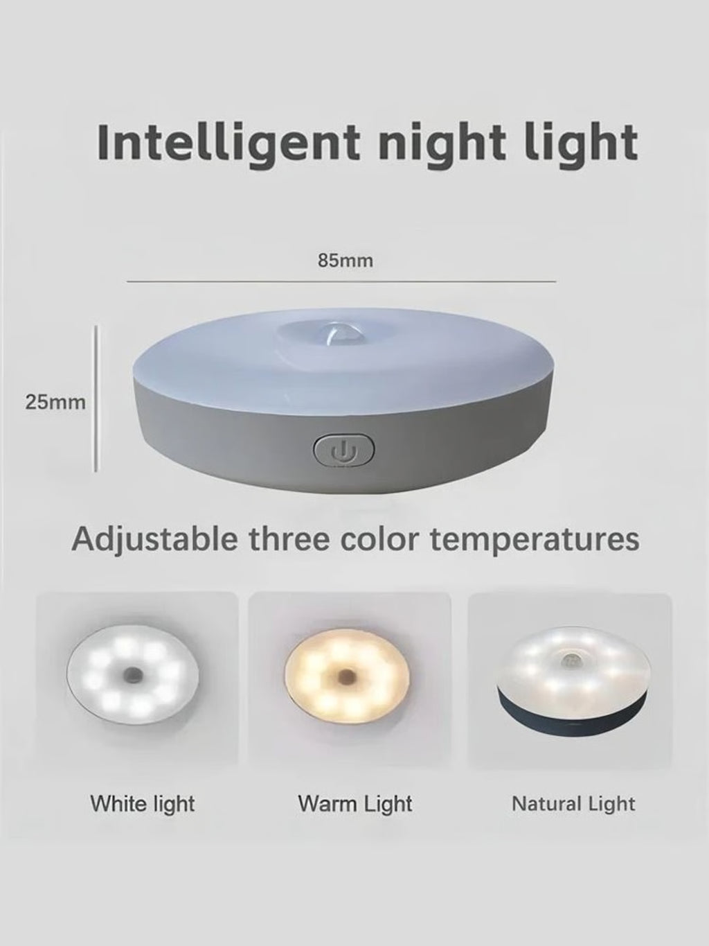 LED Smart Motion Sensor Night Light – USB Rechargeable Wireless Magnetic Lamp