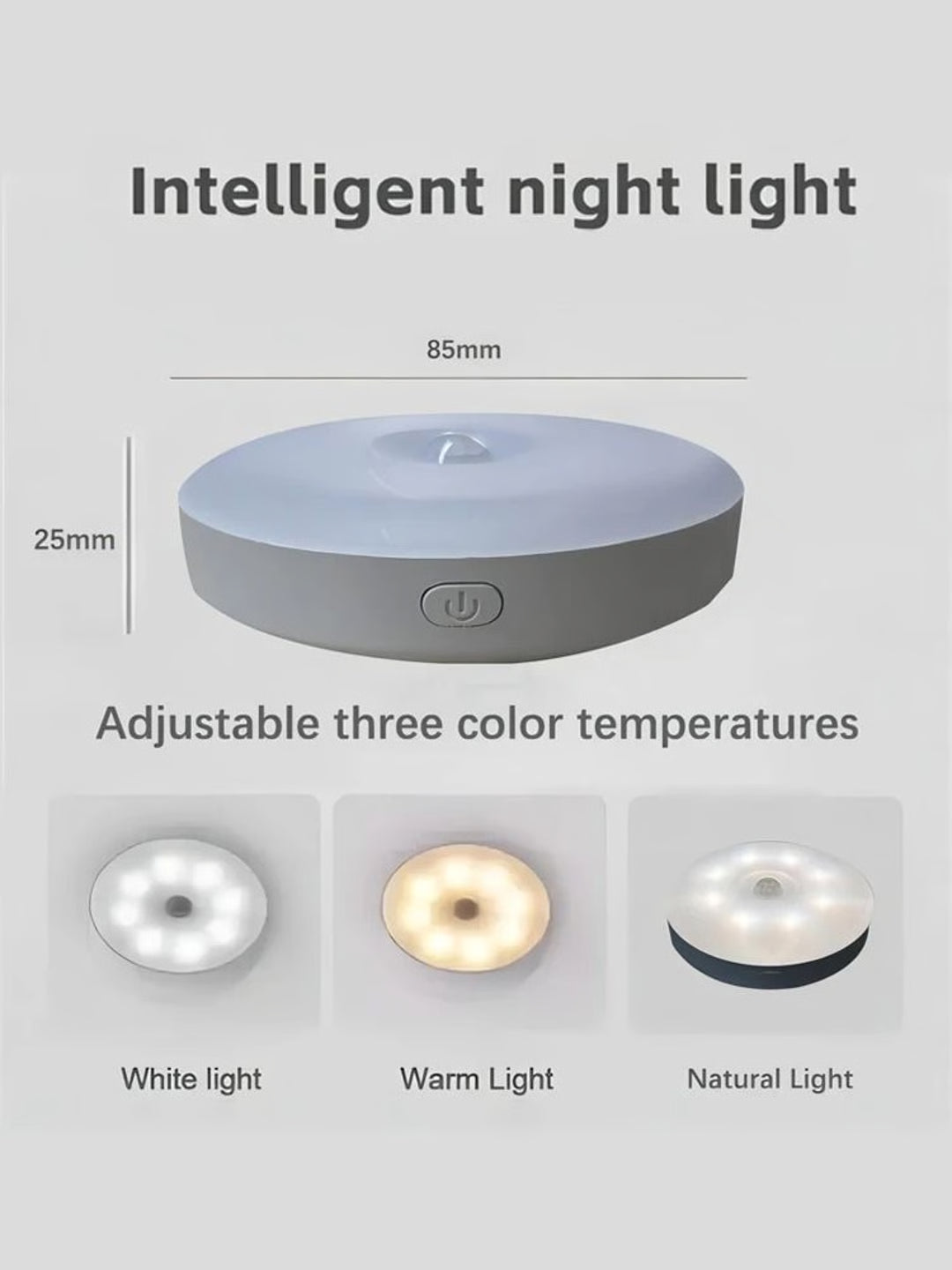 LED Smart Motion Sensor Night Light – USB Rechargeable Wireless Magnetic Lamp