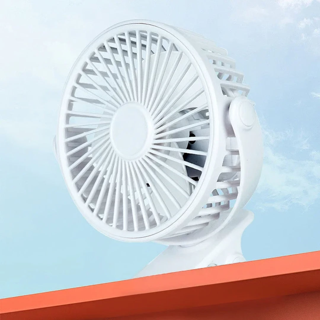 Portable USB Rechargeable Clip-On Table Fan with Night Light