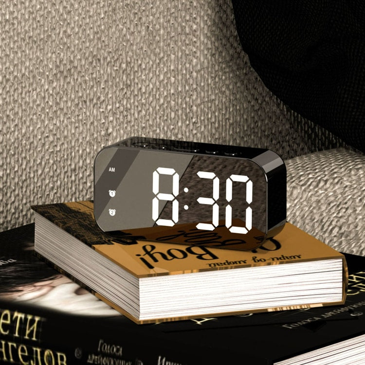 Smart LED Digital Alarm Clock with Sound Control & Temperature Display